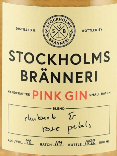 Stockholm Branneli Pink Gin Old Label