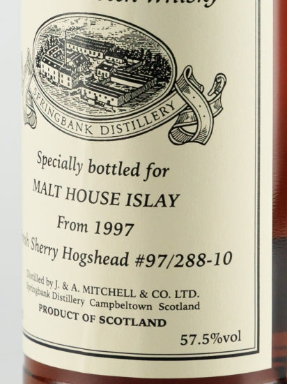 Springbank 21 Years 1997 for MALT HOUSE ISLAY