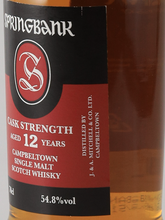 Load image into Gallery viewer, Springbank 12 Years Cask Strength 2018