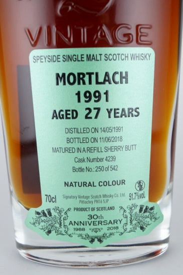 Signatory Mortlach 27 Years 1991 30th Anniversary