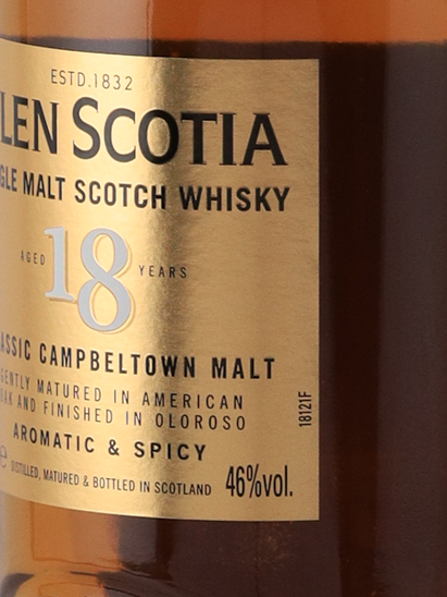 Glen Sotia 18 Years Old Label