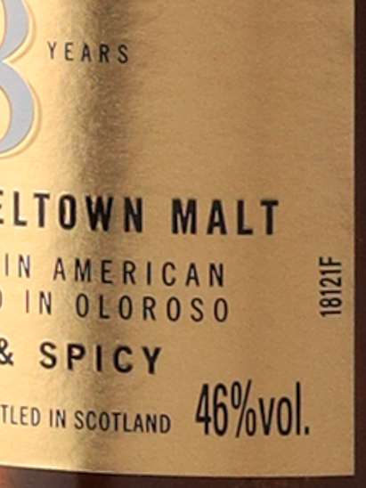 Glen Sotia 18 Years Old Label
