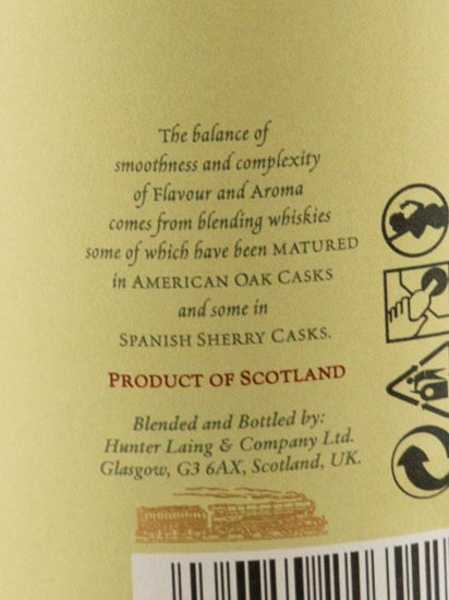 Hunter Laing Highland Journey Old Label