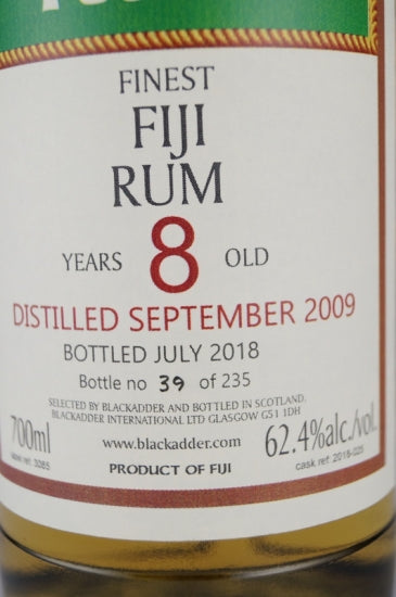 Black Adder Raw Cask Fiji Rum 8 Years 2009