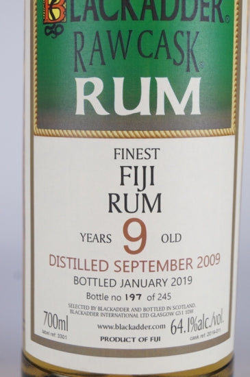 Black Adder Raw Cask Fiji Rum 9 Years 2009