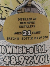 Load image into Gallery viewer, Boutique Whiskey Ben Nevis 21 Years Batch 11
