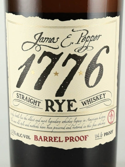 James E. Pepper 1776 Rye Barrel Proof
