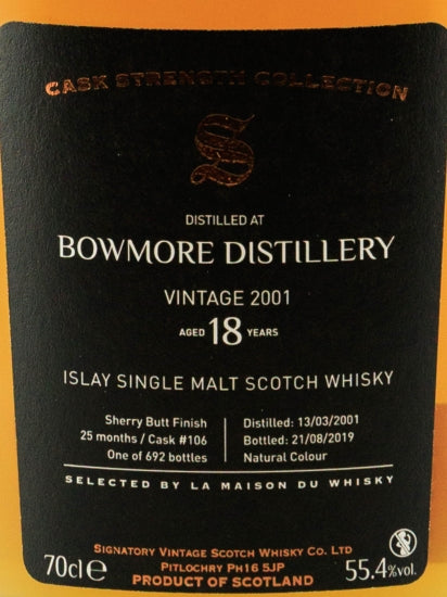 Signatory Bowmore 18 Years 2001 for LMDW