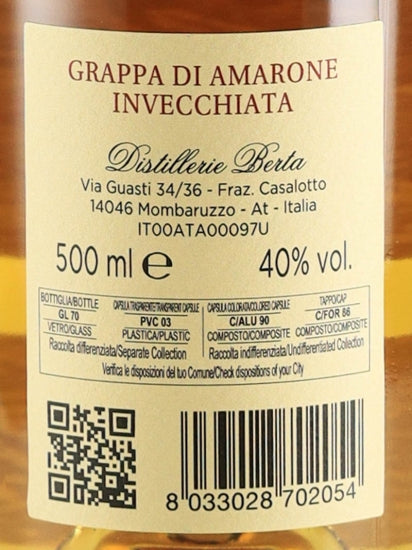 Berta La Moosa Grappa di Amarone