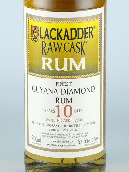 Blackadder Raw Cask Guyana Diamond Rum 10 Years 2008