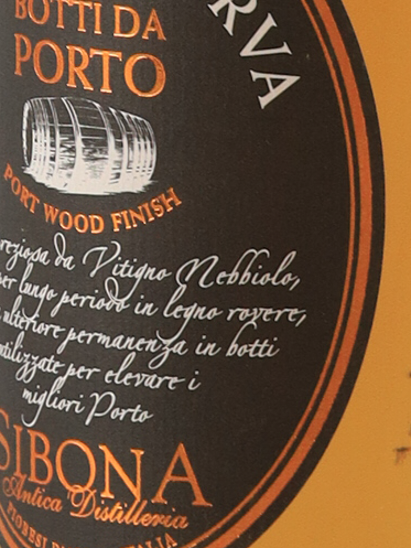 Sibona Grappa Port Wood Finish