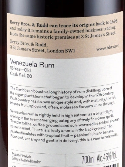 BB&R Venezuela Rum 12 Years 2006