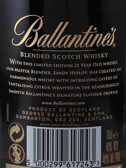Ballantine's 21 Year Old Golden Zest Edition