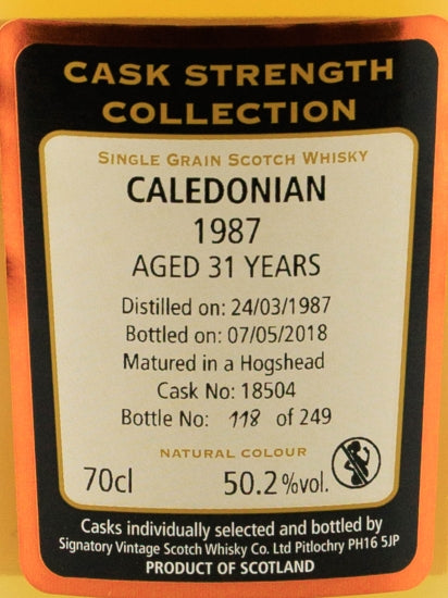 Signatory Caledonian 31 Years 1987