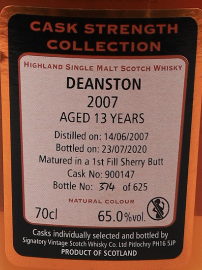 Signatory Deanston 13 Years 2007