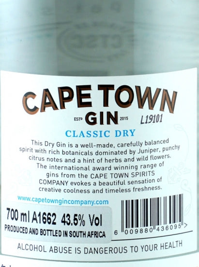 Cape Town Classic Dry Gin
