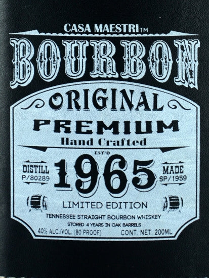 Casa Maestri Bourbon Whiskey Flask Bottle 200ml