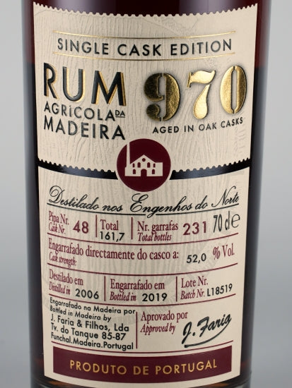 Faria i Filhos Madeira 970 Single Cask Edition