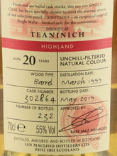 Load image into Gallery viewer, Chieftain's Teaninich 20 Years 1999
