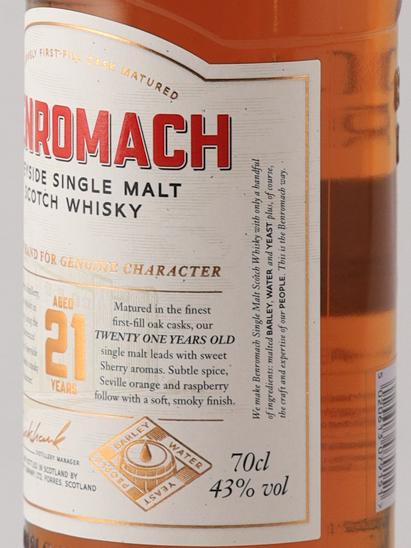 Benromach 21 Year Old