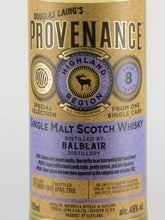 Load image into Gallery viewer, Provenance Balblair 8 Year Old 2010