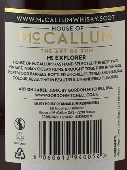 House of McCallum MC Explorer Mauritius Rum