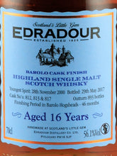 Load image into Gallery viewer, Edradour 16 Year Old 2000 Barolo Finish
