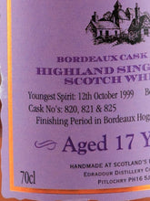 Load image into Gallery viewer, Edradour 17 Year Old 1999 Bordeaux Finish