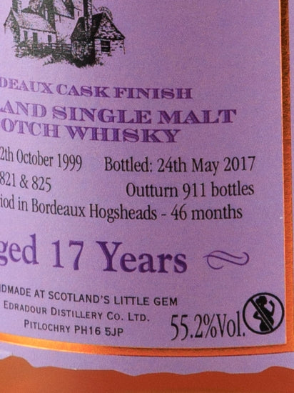 Edradour 17 Year Old 1999 Bordeaux Finish