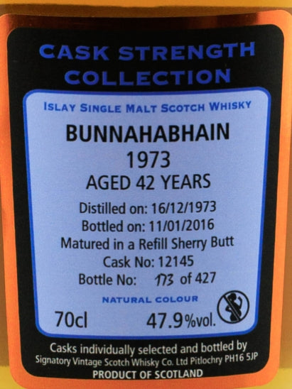 Signatory Bunnahabhain 42 Year Old 1973
