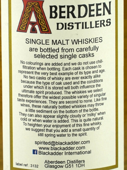 Black Adder Aberdeen Fettercairn 10 Year Old 2008