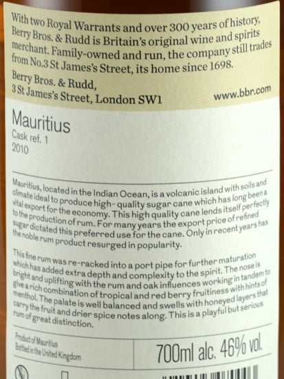 BB&R Mauritius Rum 9 Year Old 2010