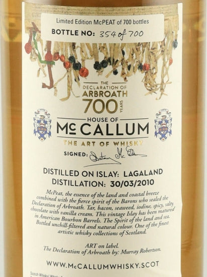 House of McCallum MC Peat 10 Year Old 2010