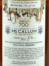 Load image into Gallery viewer, House of McCallum MC Isles 12 Year Old 2007