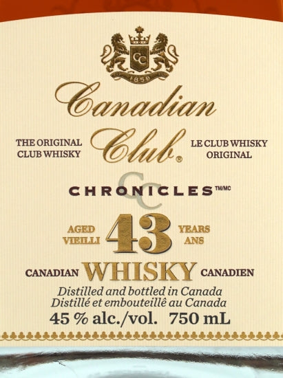 Canadian Club Chronicles 43 Year Old