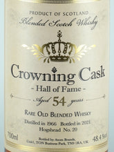 Load image into Gallery viewer, Crowning Cask Hall of Fame Rare Old Blended 54 Year Old 1966