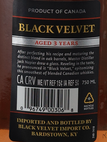 Black Velvet 750ml