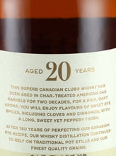 Load image into Gallery viewer, Canadian Club 20 Year Old