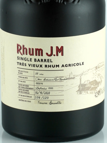 Rhum Jm Single Barrel 20 Year Old 1999