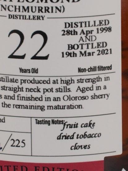 Lady of the Glen Loch Lomond 22 Year Old 1998