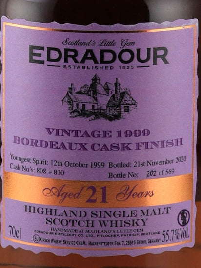Edradour 21 Year Old 1999 Bordeaux Finish