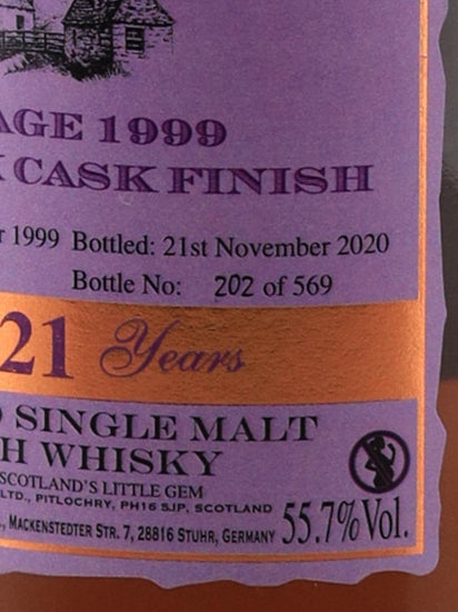Edradour 21 Year Old 1999 Bordeaux Finish