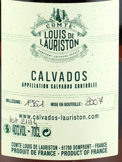 Louis De Lauriston Calvados 1961/2007