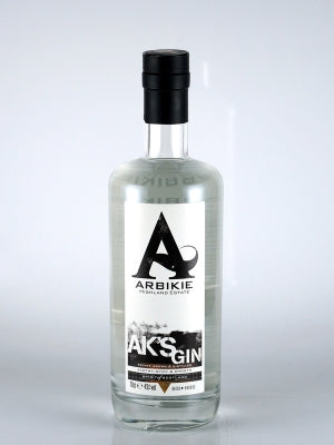 Arbikie AK’S Gin (defective cap/label)