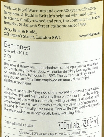 BB&R Benrinnes 11 Year Old 2009