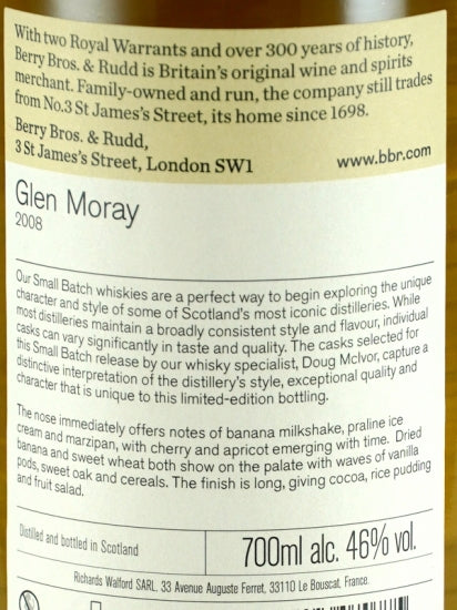 BB&R Glen Moray 12 Year Old 2008