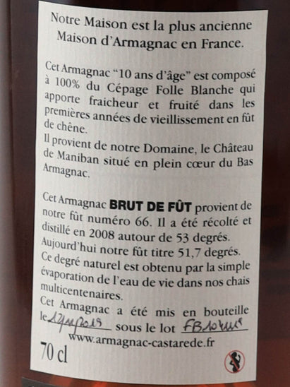 Castarade Brut De Fut 10 Year Old