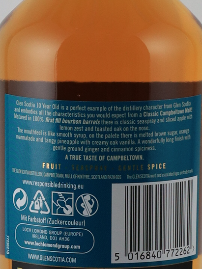 Glen Scotia 10 Year Old Old Label