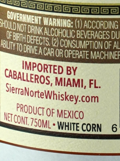 Sierra Norte White Corn Whisky