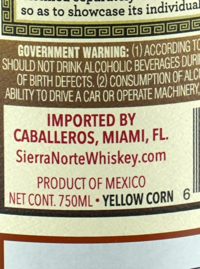 Sierra Norte Yellow Corn Whisky